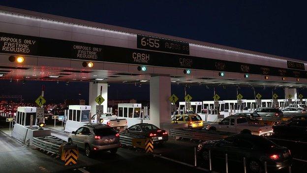 The San Francisco Bay Bridge toll plaza