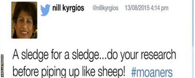 Nill Kyrgios tweet