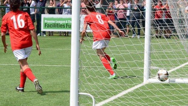 Jersey's Eve Watson scores the winner