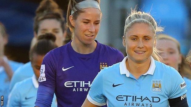 Steph Houghton followed by Karen Bardsley