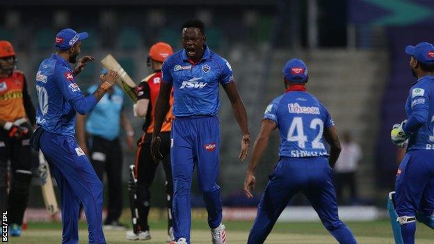 Kagiso Rabada celebrates a wicket