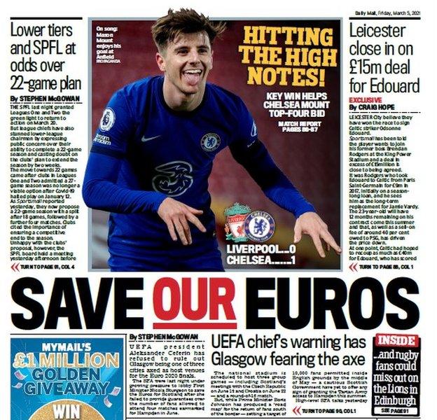 Back page of the Scottish Daily Mail
