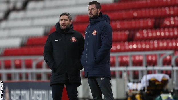 Lee Johnson and Jamie McAllister at Sunderland