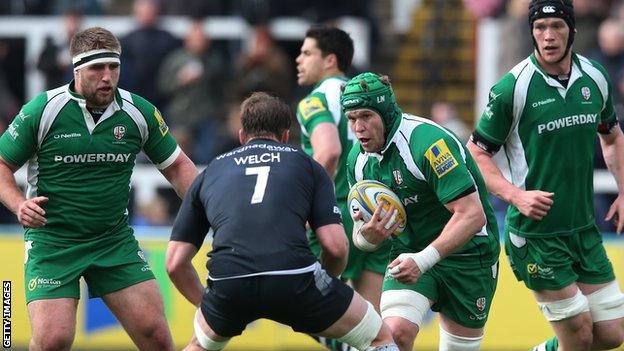 Luke Narraway (centre) of London Irish