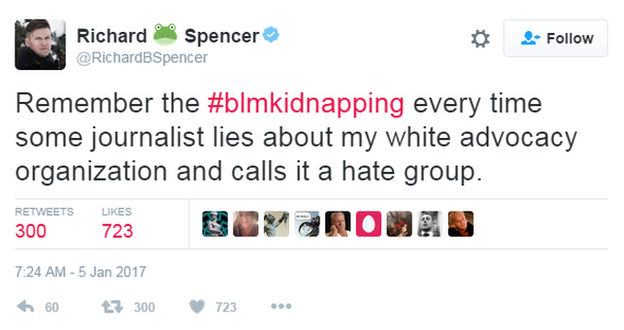 Tweet: remember the blm kidnapping every time some journalist calls my organisation a hate group