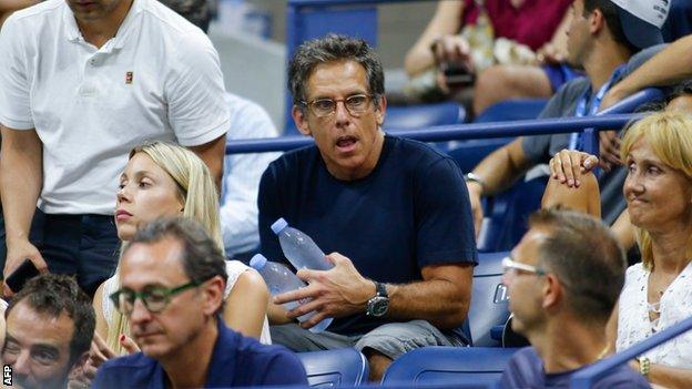 Hollywood actor Ben Stiller in the crowd at Flushing Meadows