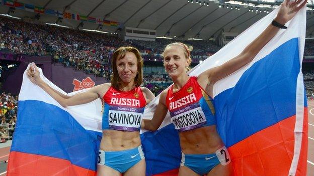 Mariya Savinova and Olga Poistogova