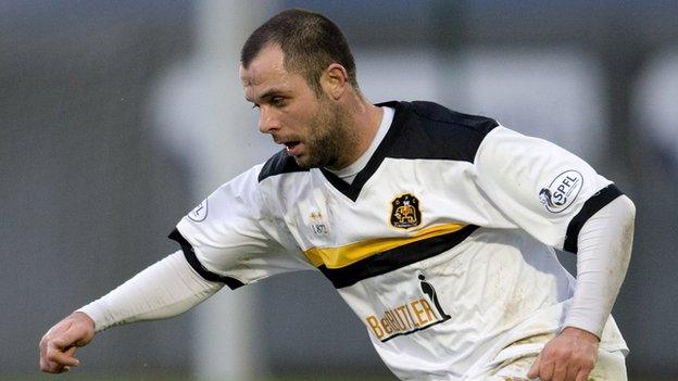 Chris Turner in action for Dumbarton