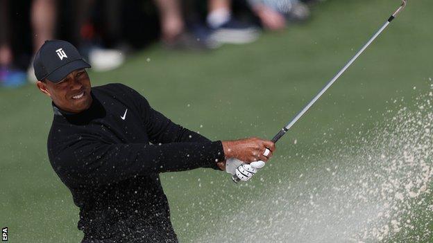 Tiger Woods in first-round action