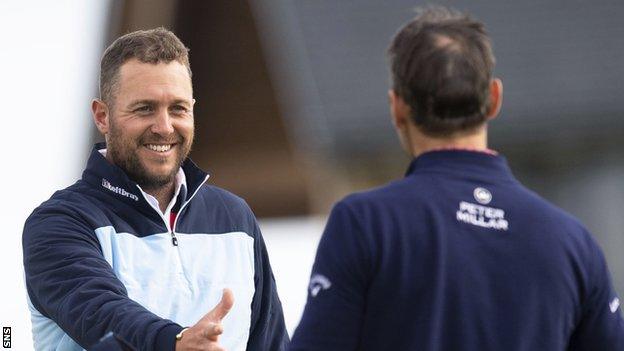 Anders Hansen And Alan Hansen On The 5th Green During Day One Of