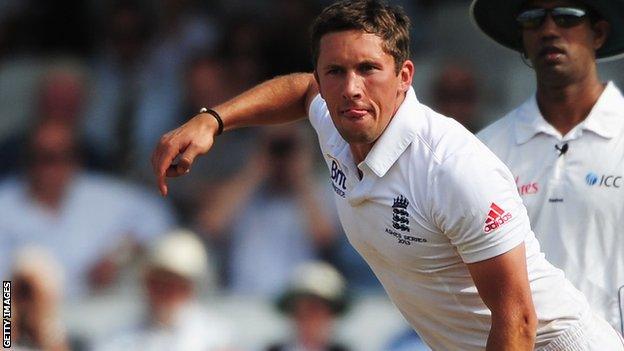 Simon Kerrigan playing for England against Australia in 2013