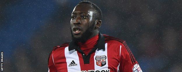 Brentford midfielder Toumani Diagouraga