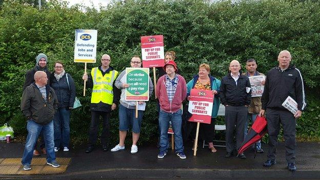 Staff on picket line