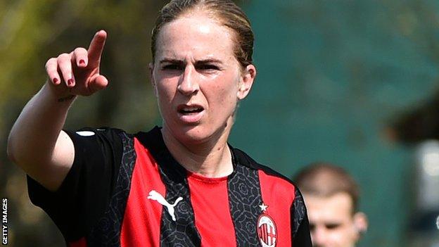 Natasha Dowie in action for AC Milan