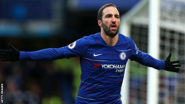 Gonzalo Higuain opened the scoring for Chelsea