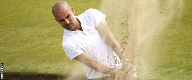 Manchester City manager Pep Guardiola in the Pro-Am at the 2017 Irish Open