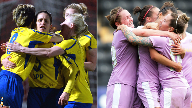 Doncaster (left) and Reading celebrating