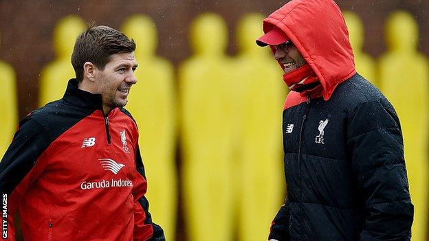 Steven Gerrard and Jurgen Klopp