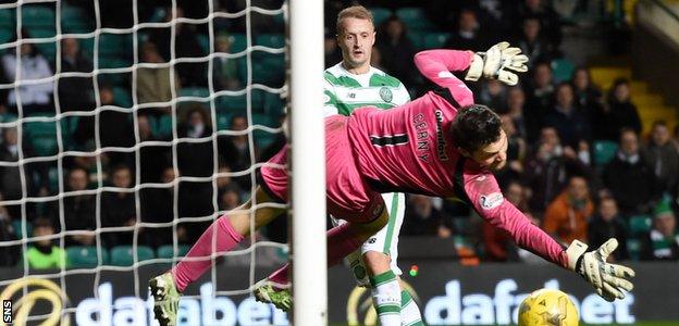 Celtic's Leigh Griffiths fires past Partick Thistle's Tomas Cerny