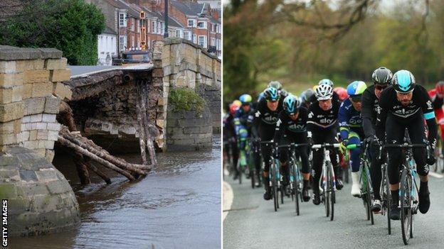 Stage two of the Tour de Yorkshire will start on the now fixed Tadcaster bridge