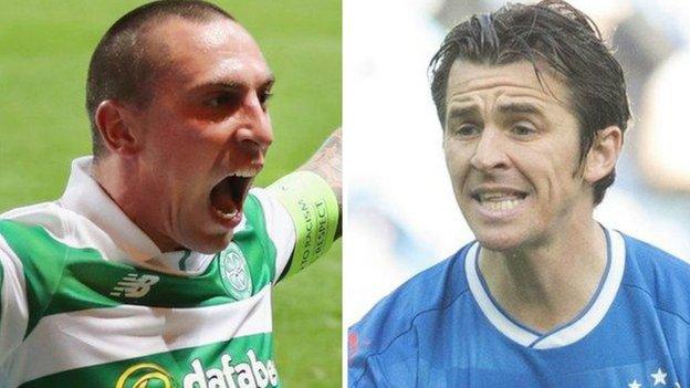 Celtic's Scott Brown and Rangers' Joey Barton