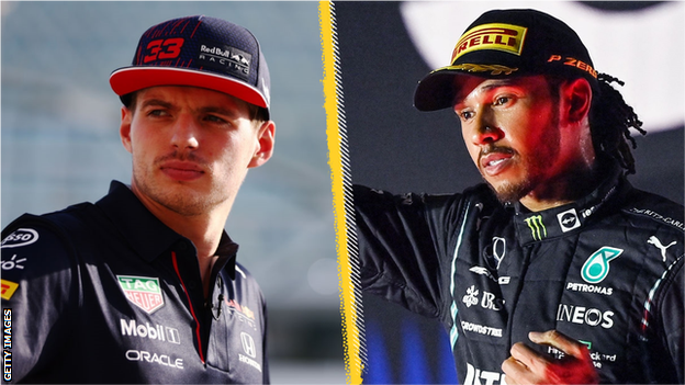 Max Verstappen and Lewis Hamilton