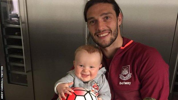 Andy Carroll and son Arlo