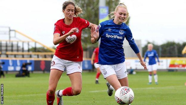 Georgia Wilson in action against Everton