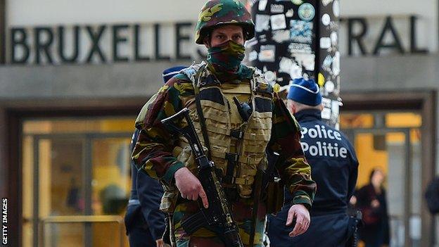 Security has been stepped up in Brussels following Tuesday's attacks