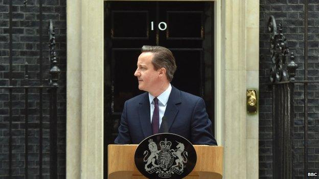 David Cameron outside No 10 Downing Street after the general election