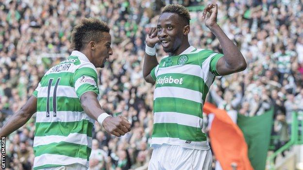 Celtic players celebrate