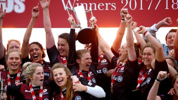 Saracens Women celebrate