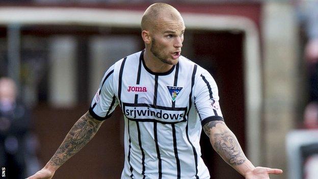 Dunfermline Athletic forward Kallum Higginbotham