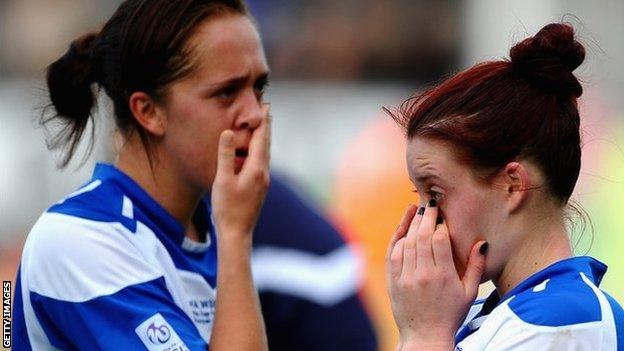 Birmingham City Ladies pair Jo Potter (left) and Jade Moore