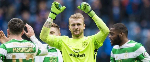 Scott Bain celebrates Celtic's win