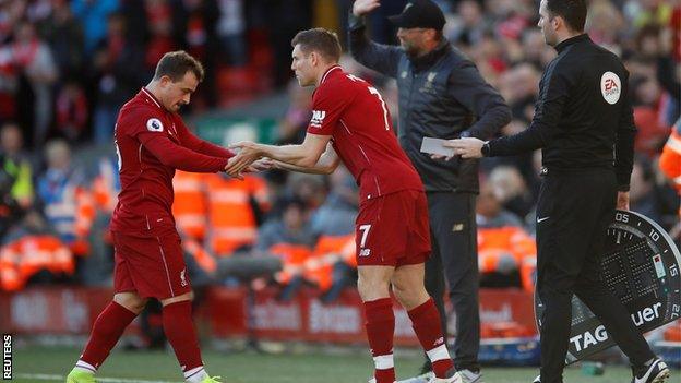 James Milner comes off the bench against Fulham on Sunday