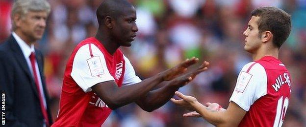 Benik Afobe and Jack Wilshere at Arsenal