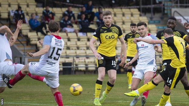 Dumbarton defeated Stranraer 1-0 on aggregate in the League 1 play-off semi-final