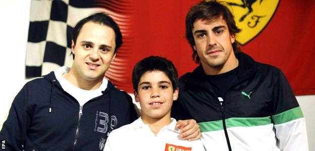 Felipe Massa Lance Stroll and Fernando Alonso