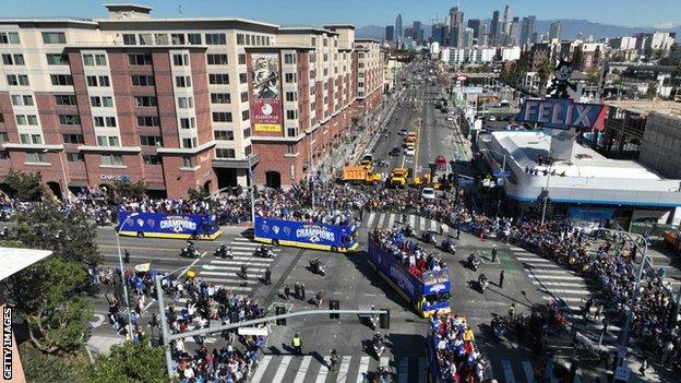 The Los Angeles Rams' trophy parade