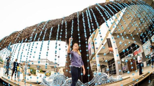 Whale sculpture