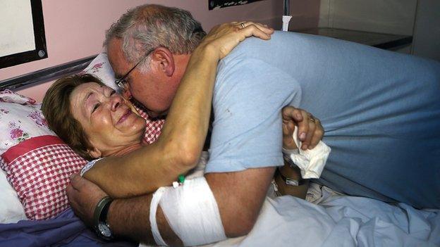 Chris and Tony Callaghan in Sousse hospital