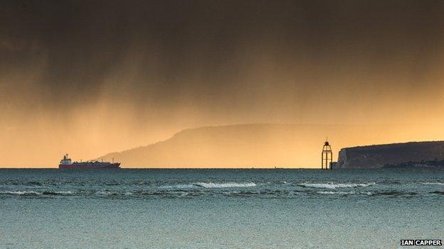 Ferry heading towards Isle of Wight