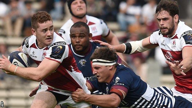 Fly-half Paddy Jackson goes on the attack for Ulster against Bordeaux-Begles