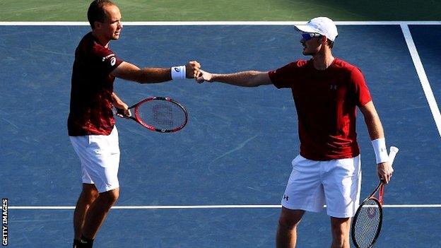 Bruno Soares of Brazil and Britain's Jamie Murray