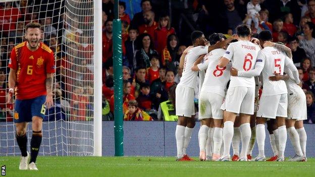 England players celebrate