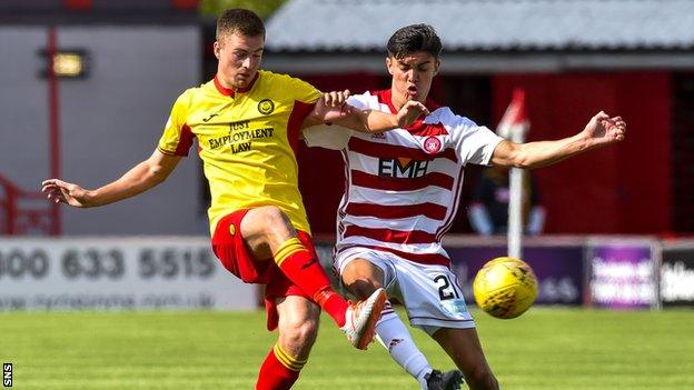 Lewis Mansell (left) in action for Partick Thistle against Hamilton