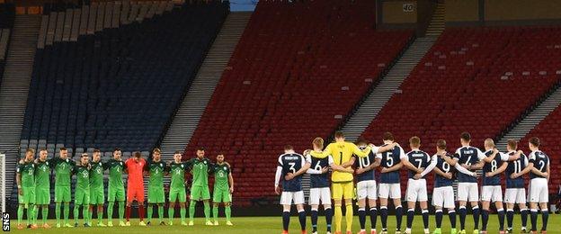 Slovenia and Scotland line-up at Hampden