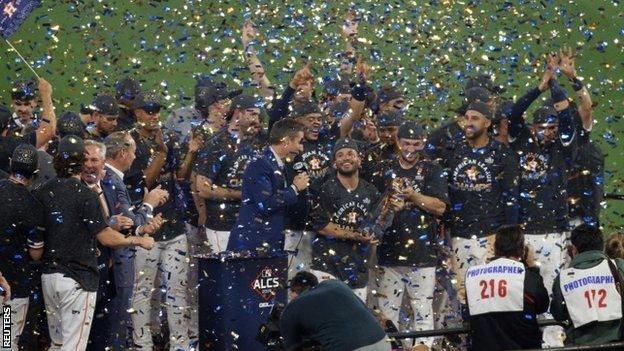 The Houston Astros celebrate