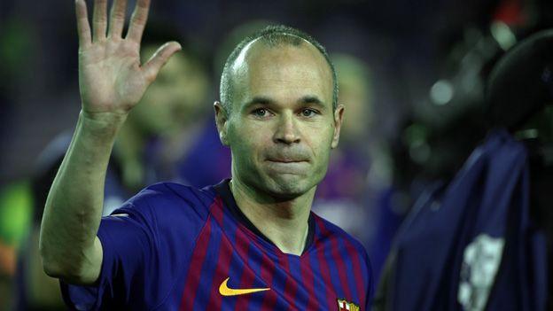 Andres Iniesta waves